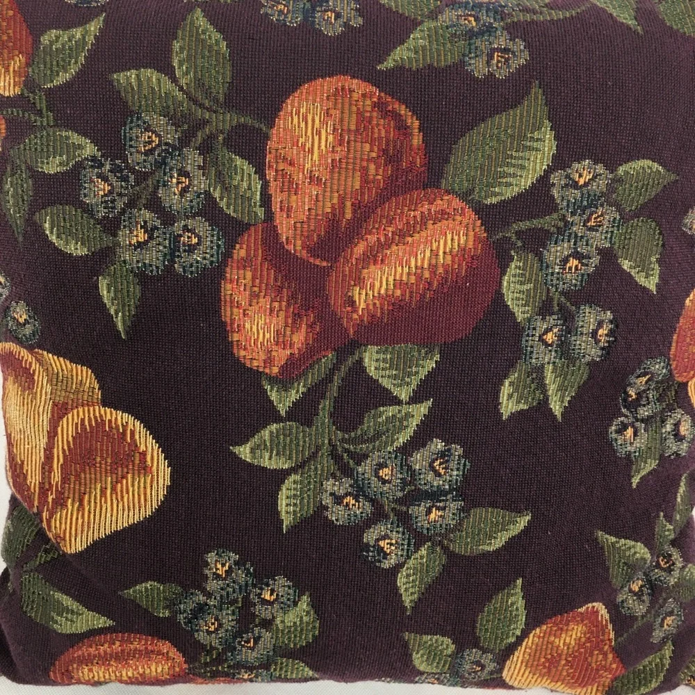Crate & Barrel Pears Dark Purple Accent Pillow